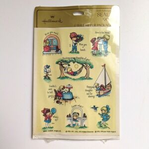 NEW Vintage 70s Hallmark Joan Walsh Anglund Stickers Girls Boys Friends Miss You
